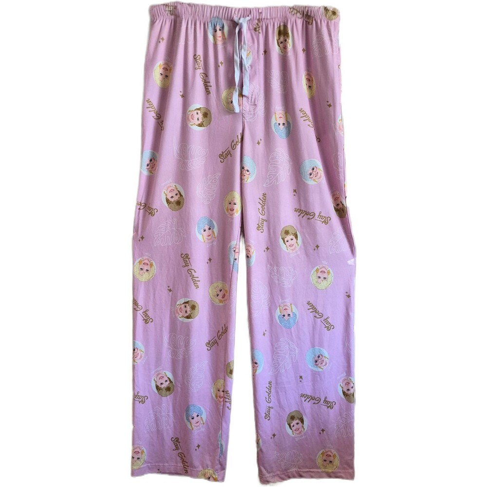 Golden Girls Unisex Pajama Pants Size 2X Pink Sleep PJs Lounge Stay Golden Faces